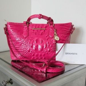 Brahmin Mini Asher Melbourne Pink Handbag Satchel